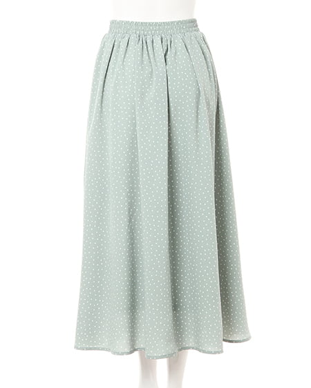 INGNI（イング） ドット柄ギャザー／スカート ﾐﾝﾄｸﾞﾘｰﾝ