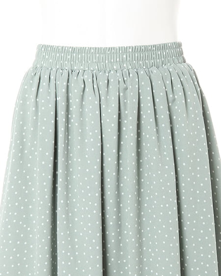 INGNI（イング） ドット柄ギャザー／スカート ﾐﾝﾄｸﾞﾘｰﾝ