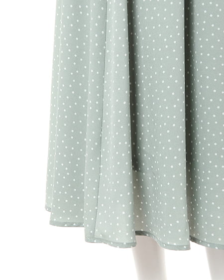 INGNI（イング） ドット柄ギャザー／スカート ﾐﾝﾄｸﾞﾘｰﾝ