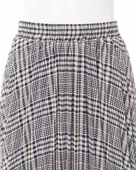 INGNI（イング） チェック柄シフォンプリーツ／スカート ｸﾞﾚｰ/ﾁｪｯｸ