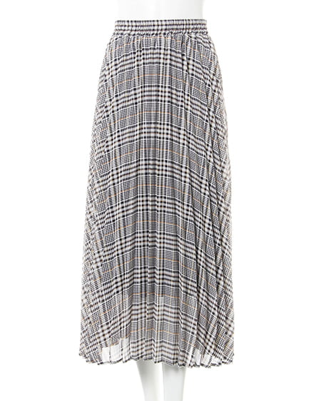 INGNI(イング) チェック柄シフォンプリーツ／スカート ｸﾞﾚｰ/ﾁｪｯｸ