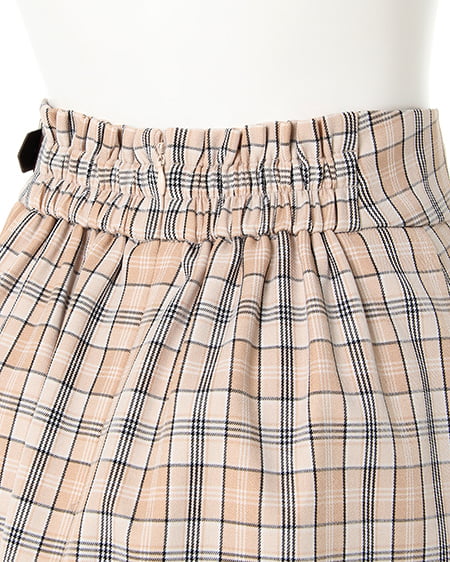 INGNI（イング） チェック柄プリーツ切替台形／スカート ﾍﾞｰｼﾞｭ/ﾁｪｯｸ