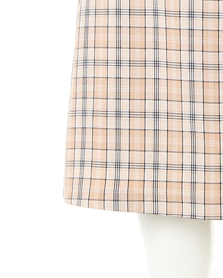 INGNI（イング） チェック柄プリーツ切替台形／スカート ﾍﾞｰｼﾞｭ/ﾁｪｯｸ