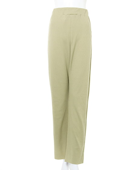 INGNI（イング） カットリブパンツ ﾗｲﾄｸﾞﾘｰﾝ