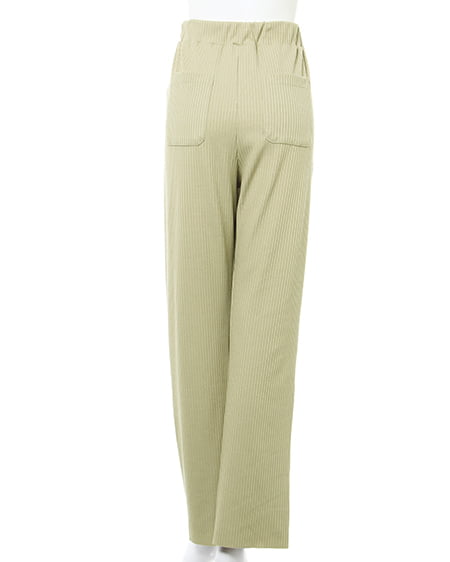 INGNI（イング） カットリブパンツ ﾗｲﾄｸﾞﾘｰﾝ