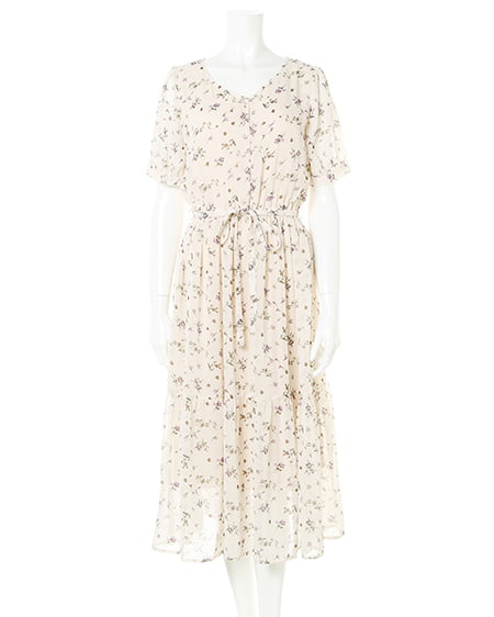 花柄ティアード／ワンピース