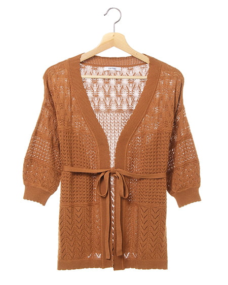 クロシェカシュクールカーディガン／7分袖