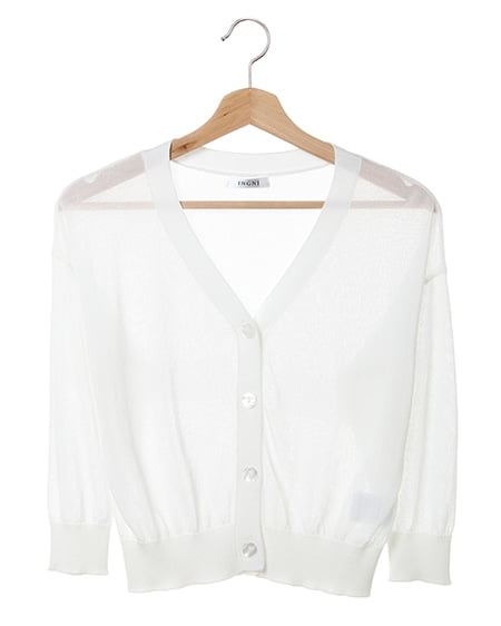 シアーショートカーディガン／7分袖