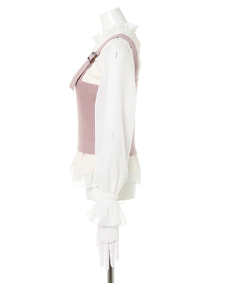 INGNI（イング） ワンショルニットブラウスセット ｽﾓｰｸﾋﾟﾝｸ