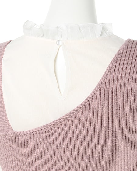 INGNI（イング） ワンショルニットブラウスセット ｽﾓｰｸﾋﾟﾝｸ