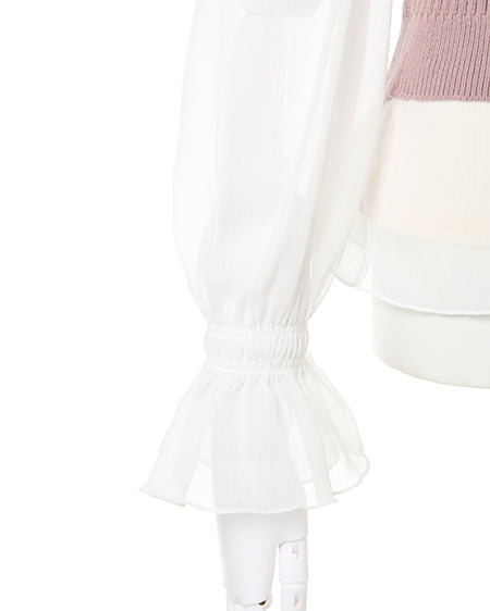 INGNI（イング） ワンショルニットブラウスセット ｽﾓｰｸﾋﾟﾝｸ