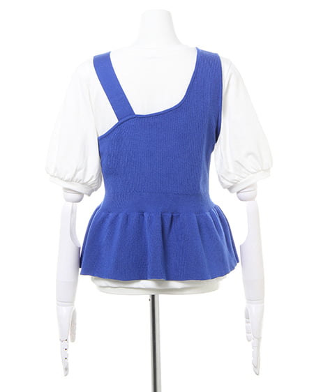 INGNI（イング） 【セットアップ】ペプラムニットビスチェ＋半袖Tシャツ／SET ｺｲﾌﾞﾙｰ