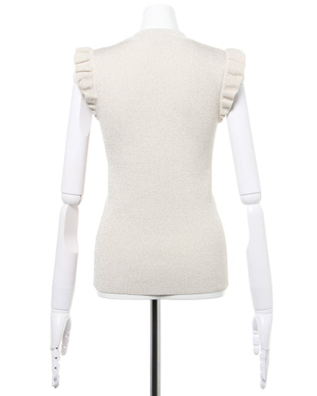 INGNI（イング） リブ肩フリルノースリ／ラメニット ｱｲﾎﾞﾘｰ