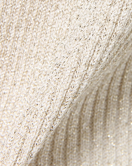 INGNI（イング） リブ肩フリルノースリ／ラメニット ｱｲﾎﾞﾘｰ