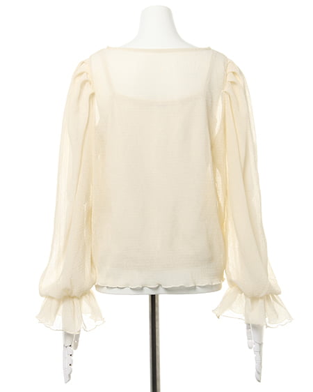 INGNI（イング） シアープリーツキャンディ袖キャミSET ｱｲﾎﾞﾘｰ