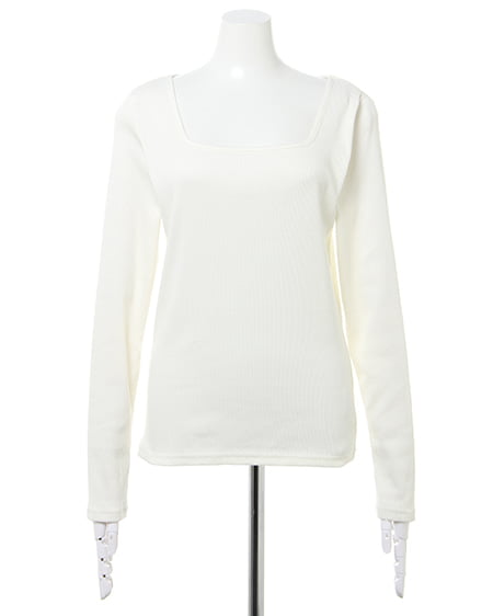 INGNI（イング） リブスクエアネック長袖／トップス ｱｲﾎﾞﾘｰ