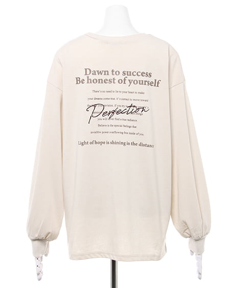 INGNI（イング） バックロゴロングTシャツ ｻﾝﾄﾞﾍﾞｰｼﾞｭ/A