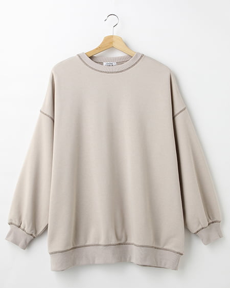 INGNI(イング) 配色ステッチオーバーサイズ／スウェットトップス ｸﾞﾚｰｼﾞｭ