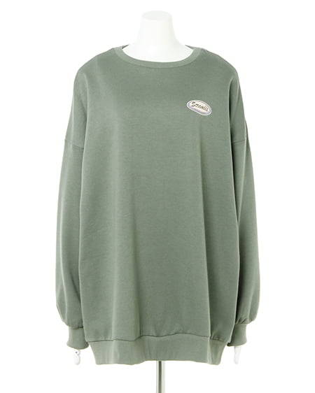 INGNI（イング） バックサークルロゴ起毛スウェット／チュニックトップス ｸﾞﾘｰﾝ