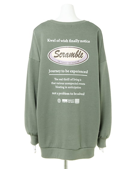 INGNI（イング） バックサークルロゴ起毛スウェット／チュニックトップス ｸﾞﾘｰﾝ