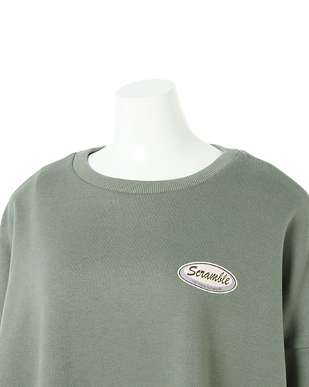 INGNI（イング） バックサークルロゴ起毛スウェット／チュニックトップス ｸﾞﾘｰﾝ