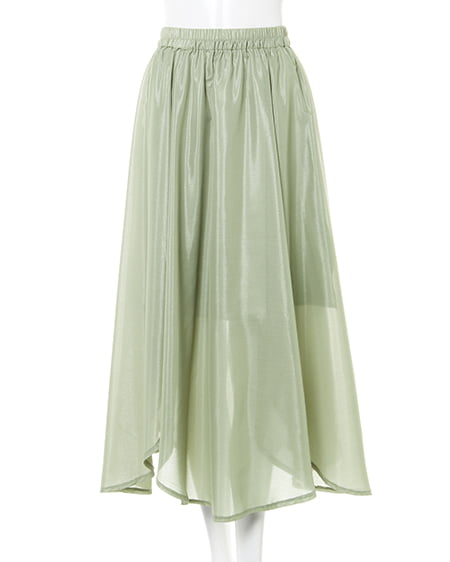 INGNI(イング) ラメシアーギャザー／スカート ｶｰｷ