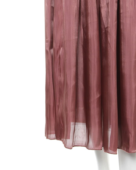 INGNI（イング） シャイニーサテン×チュールリバーシブル／スカート ｽﾓｰｸﾋﾟﾝｸ