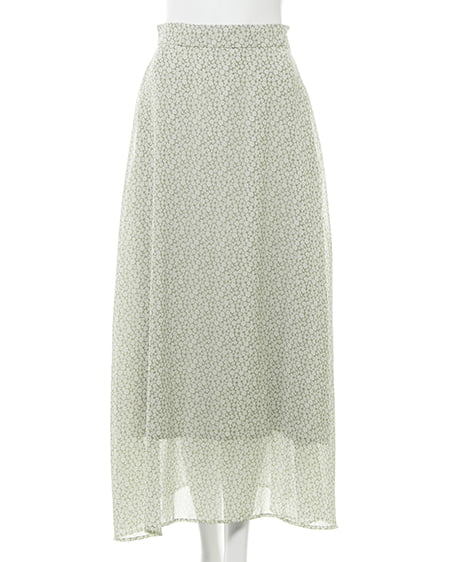 シアー花柄マーメイド／スカート