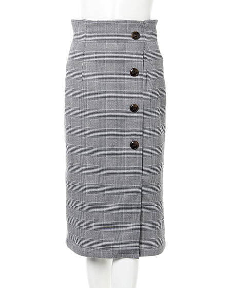 INGNI（イング） サス付配色チェック柄ナロー／スカート ｸﾞﾚｰ/ﾁｪｯｸ