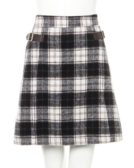 INGNI（イング） シャギーチェック台形／スカート ｸﾛ/ﾁｪｯｸ