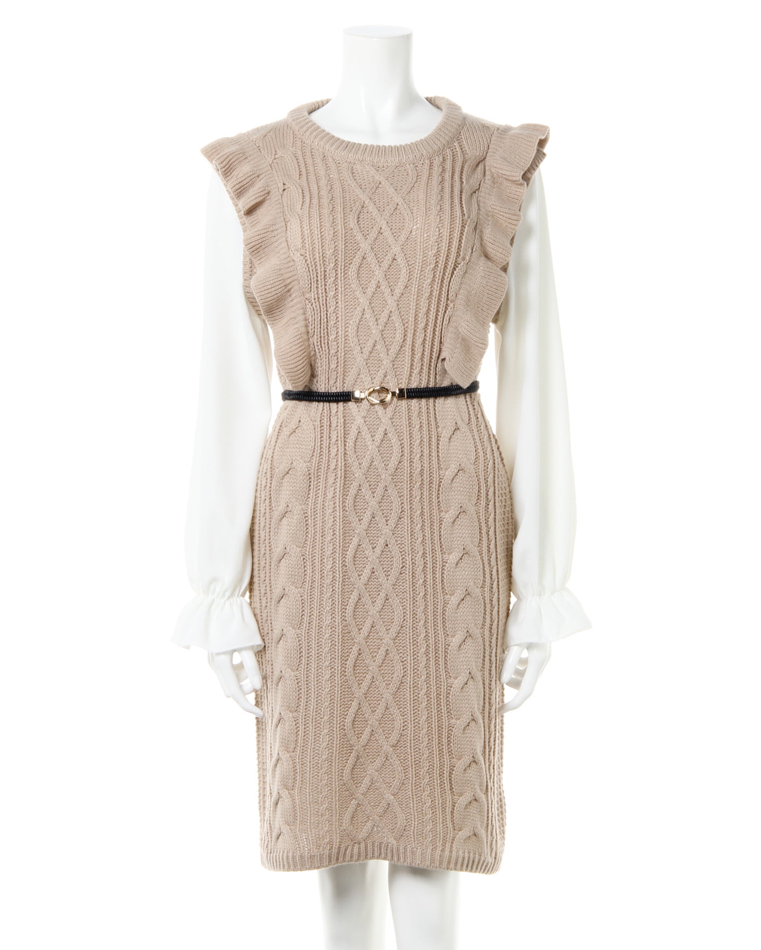 ベルト付き袖異素材ケーブルニット ワンピース Ingni イング 公式通販 Ingni Store