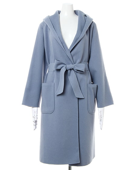 INGNI（イング） フードロングBIGコート ﾌﾞﾙｰ