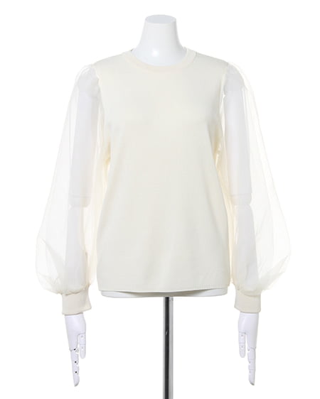 INGNI（イング） 袖オーガンジーニット ｱｲﾎﾞﾘｰ