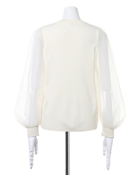 INGNI（イング） 袖オーガンジーニット ｱｲﾎﾞﾘｰ