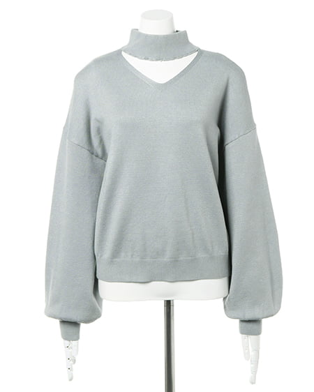 INGNI(イング) スリットネックニット ミントグリーン