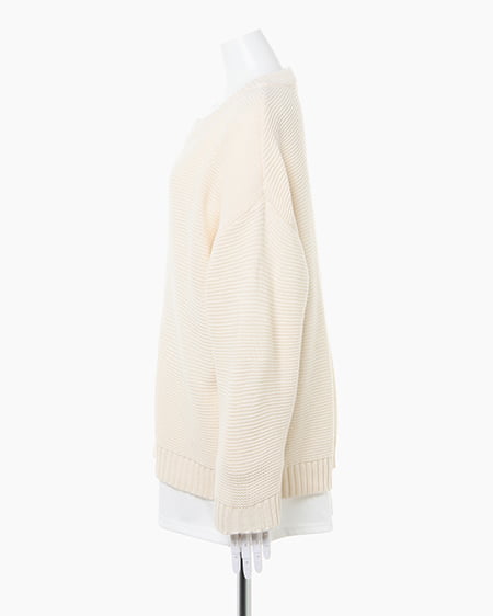 INGNI（イング） 【セットアップ】キーネックガーターニット＋TシャツSET ｱｲﾎﾞﾘｰ