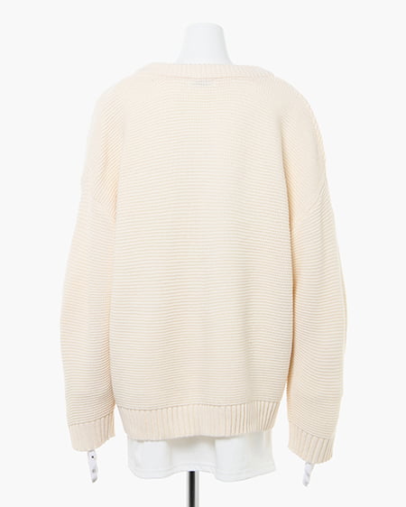 INGNI（イング） 【セットアップ】キーネックガーターニット＋TシャツSET ｱｲﾎﾞﾘｰ