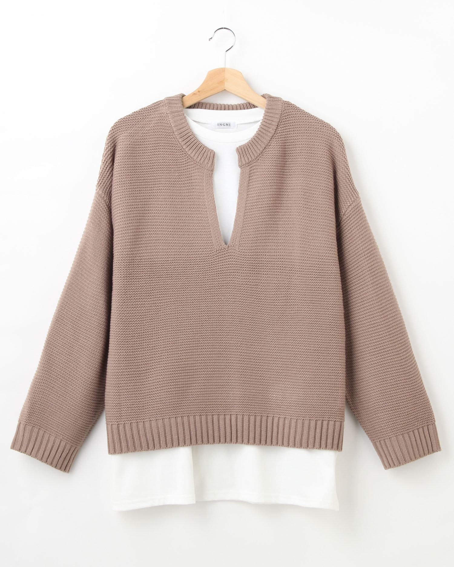 キーネックガーターニット Tシャツset outlet Ingni イング 公式通販 Ingni Store キーネックガーターニット Tシャツset outlet Ingni イング 公式通販 Ingni Store