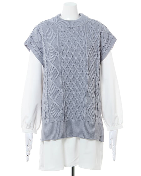 INGNI（イング） 【セットアップ】バックリボンベストSET ｽﾓｰｸﾌﾞﾙｰ