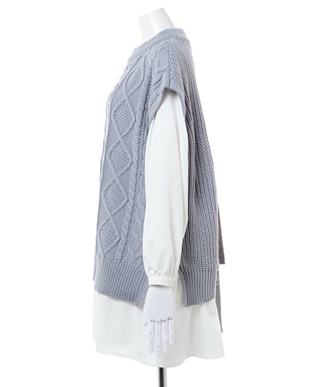 INGNI（イング） 【セットアップ】バックリボンベストSET ｽﾓｰｸﾌﾞﾙｰ