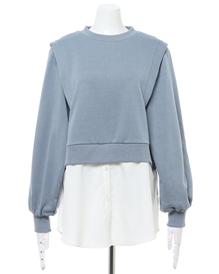 INGNI（イング） スウェット／シャツレイヤートップス ﾌﾞﾙｰ