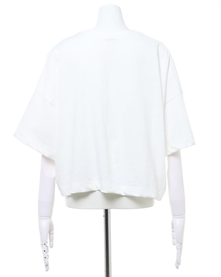 INGNI（イング） カレッジロゴTシャツ ｵﾌﾎﾜｲﾄ/ﾌﾞﾙｰ