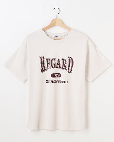 INGNI(イング) かすれカレッジロゴTシャツ