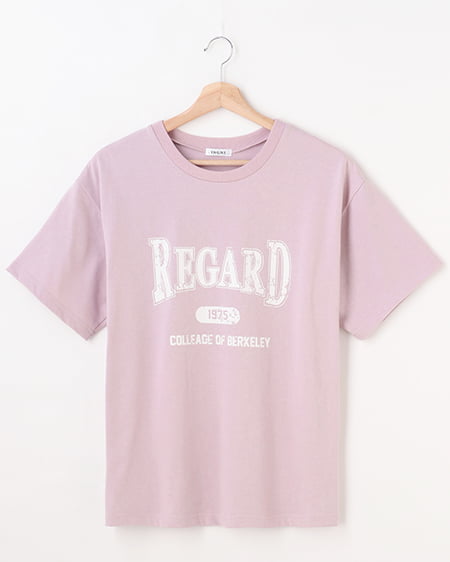 INGNI(イング) かすれカレッジロゴTシャツ ピンク