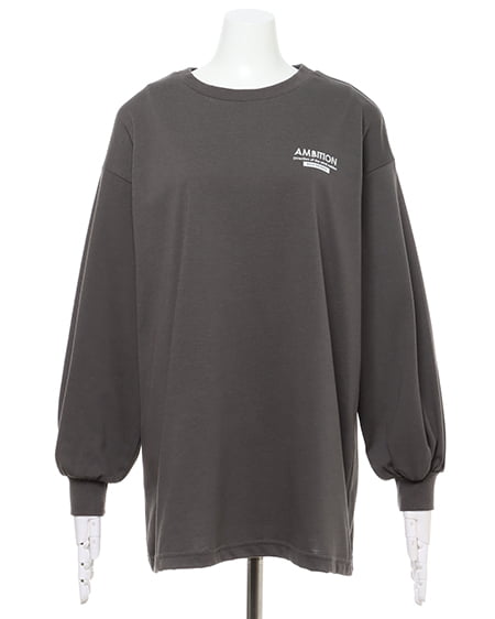 INGNI（イング） BackカラーフォトロングTシャツ ﾁｬｺｰﾙｸﾞﾚｰ