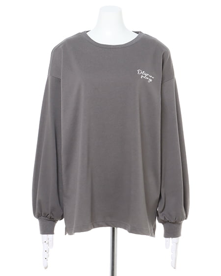 INGNI（イング） BackアソートプリントロングTシャツ ﾁｬｺｰﾙｸﾞﾚｰ