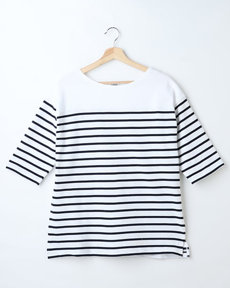 INGNI(イング) パネルボーダートップス ｵﾌﾎﾜｲﾄ/ｺﾝ