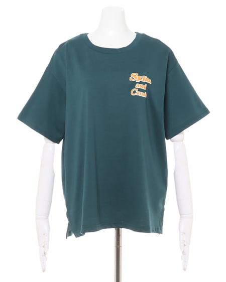 INGNI(イング) Back/蛍光ロゴ半袖Tシャツ グリーン