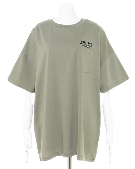 INGNI(イング) Back BOXロゴチュニックTシャツ カーキ