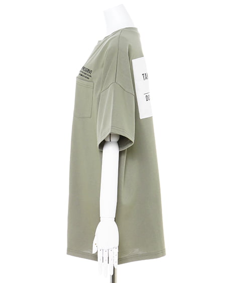 INGNI(イング) Back BOXロゴチュニックTシャツ カーキ